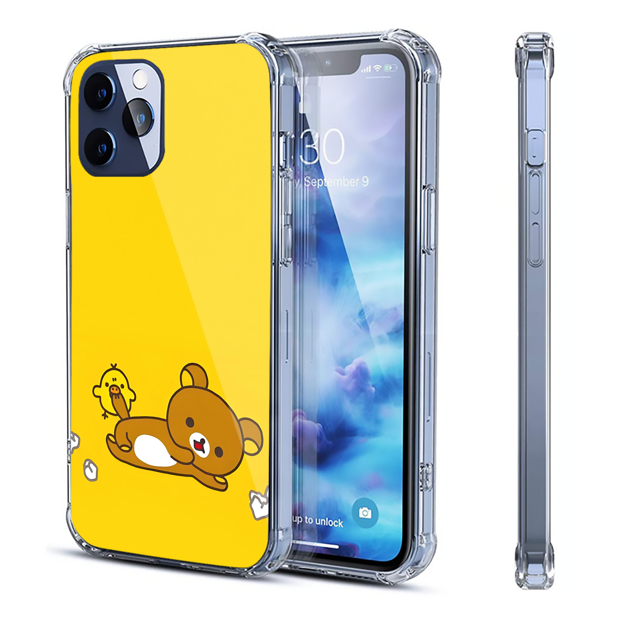 （画像用） リラックマ リラックマ キイロイトリ Rilakkuma Korilakkuma Kiiroitori 【iPhone 12シリーズ対応】透明スマホケース（クリアソフトケース）